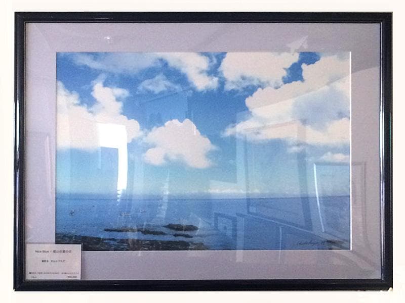 ★展示品！★   Nice Blue / 夏の青　村山ヒデカズ / 額付