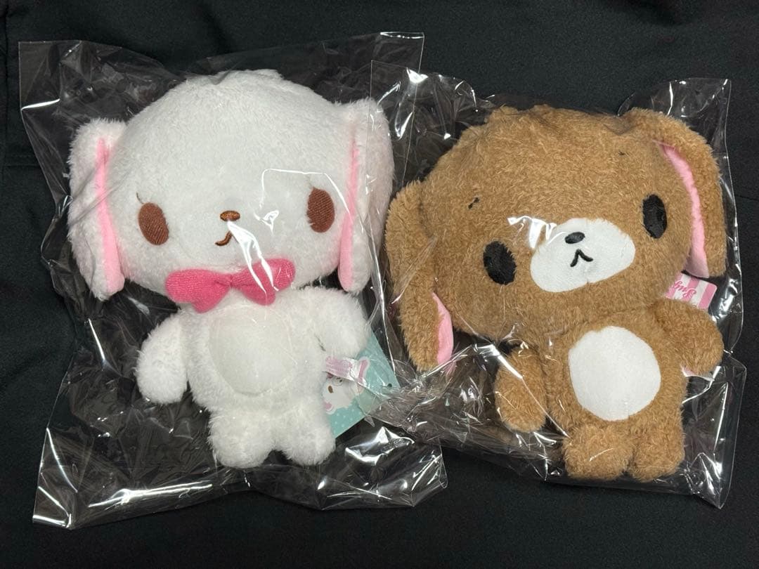 シュガーバニーズ 韓国 20cmぬいぐるみ ２点 公式 くろうさ しろうさ