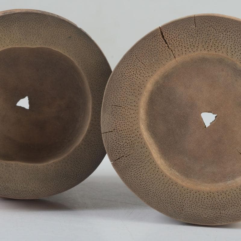 茶道具　竹蓋置　一双　花押あり　書付共箱　N　9860