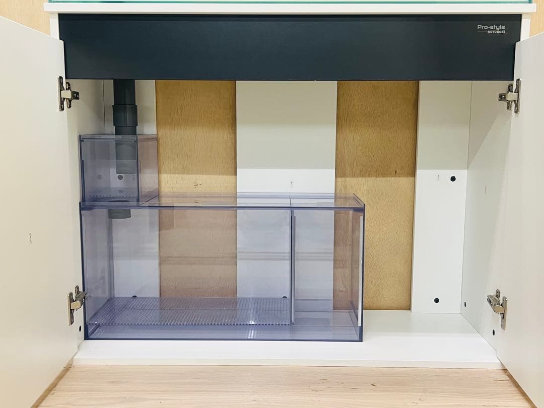 900×300×300㎜オールガラスオーバーフロー水槽セット　ブラック/ホワイト