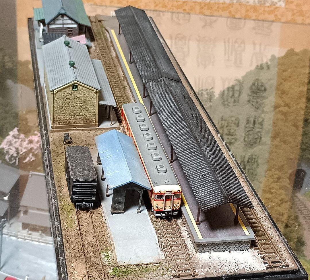 Nゲージ鉄道模型セット 駅舎・車両付き