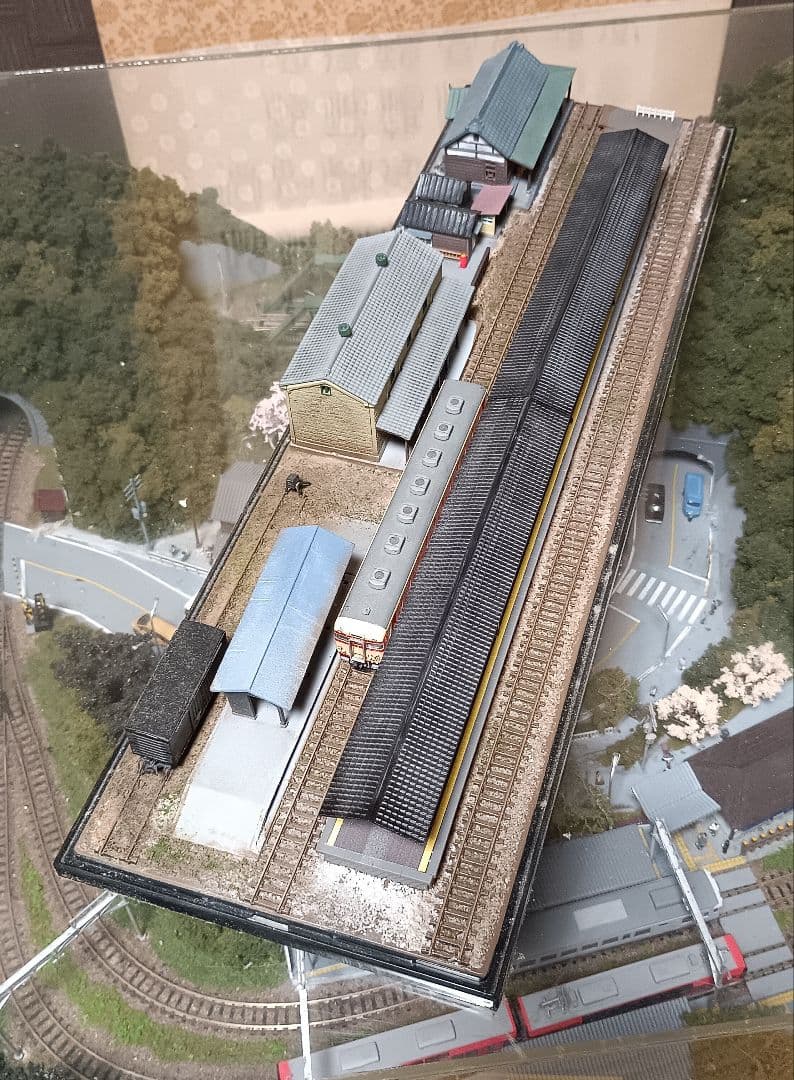 Nゲージ鉄道模型セット 駅舎・車両付き
