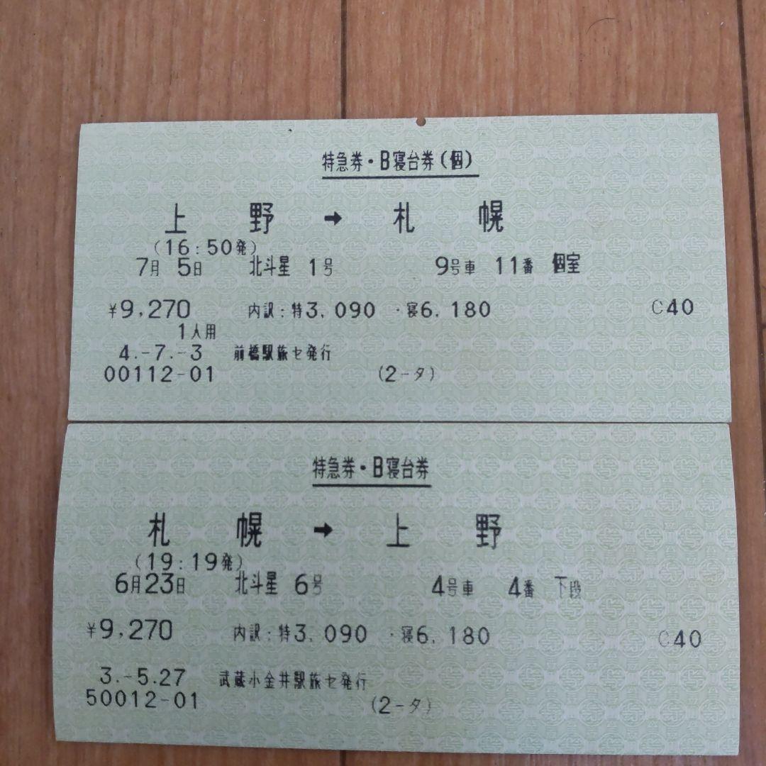 ●廃止列車●寝台特急北斗星号きっぷいろいろ　JRマルス券使用済