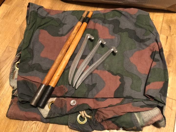 【軍幕屋】超希少★ノルウェー軍幕カモ★４枚組★ポールペグフルセット