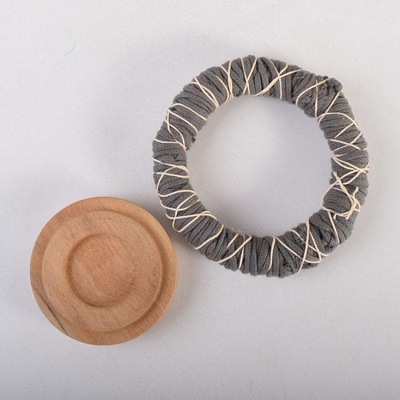 珠洲焼　有孔広口小壷　台座付　合わせ箱　C　R8830H