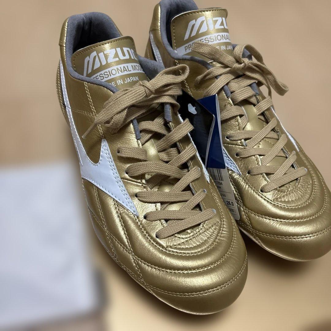新品未使用　Mizuno Morelia サッカーシューズ ゴールド