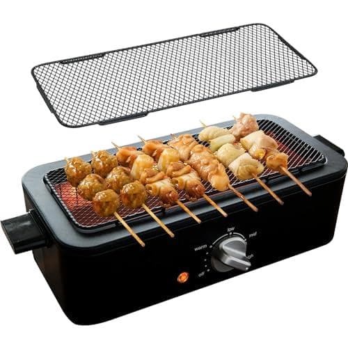 【セット品】 [山善] 焼き鳥焼き器 減煙 電気七輪 卓上 焼き鳥 焼肉 ひとb