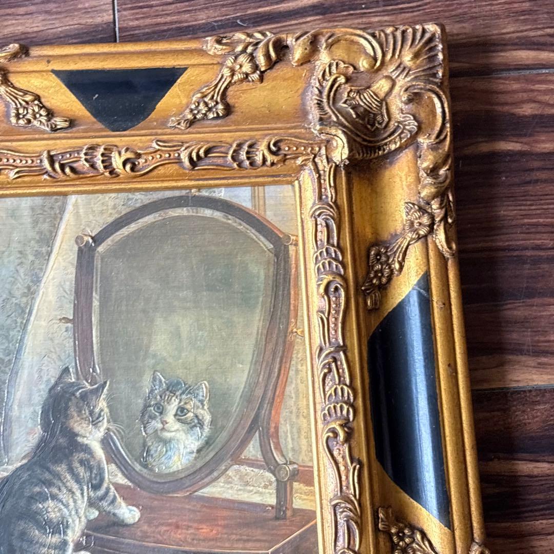 フランク・ペイトン「鏡よ、鏡、世界で一番美しいのは誰？」工芸画 複製印刷 猫 D