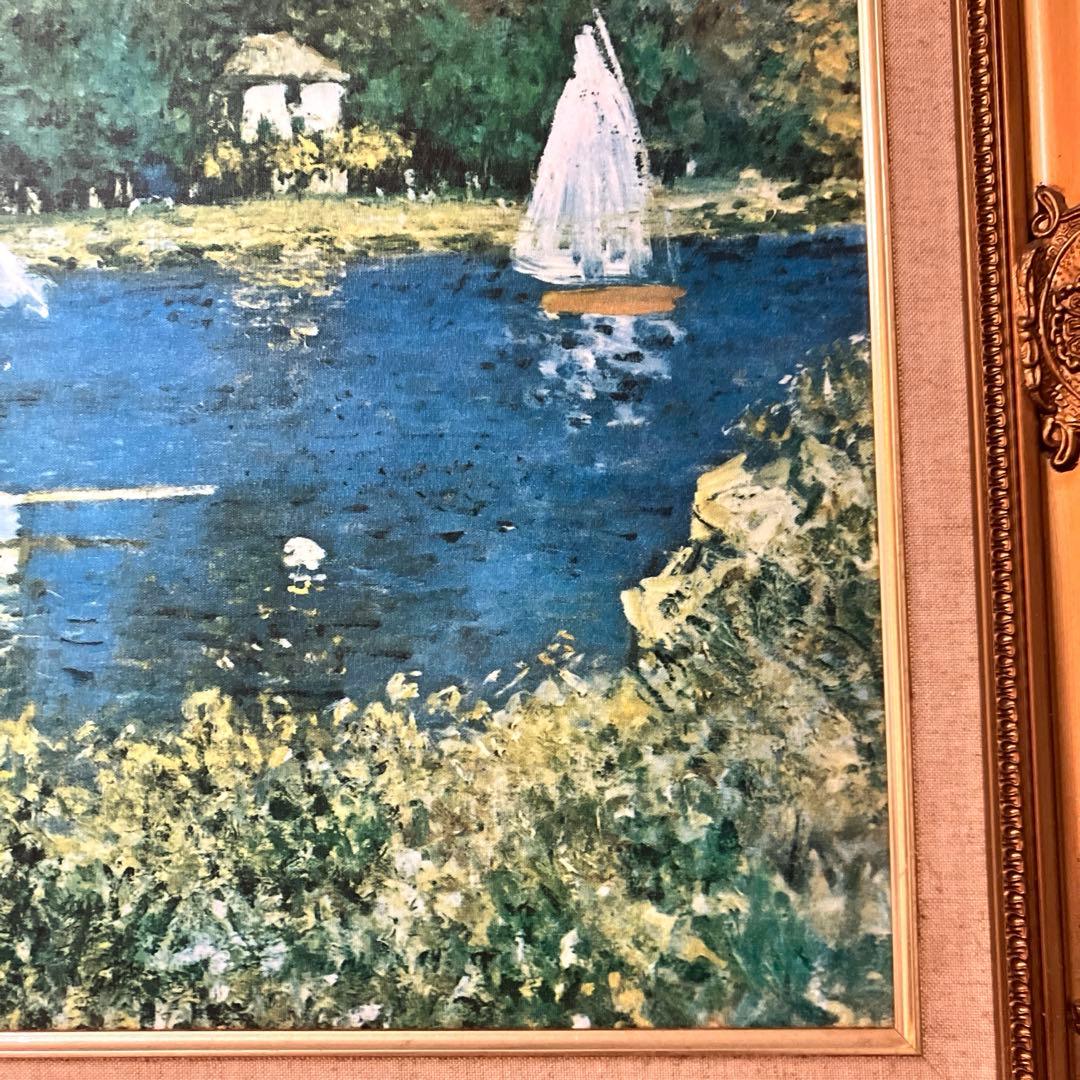 ★クロード・モネ『アルジャントゥイユの停泊地』絵画 ・額縁付き♪