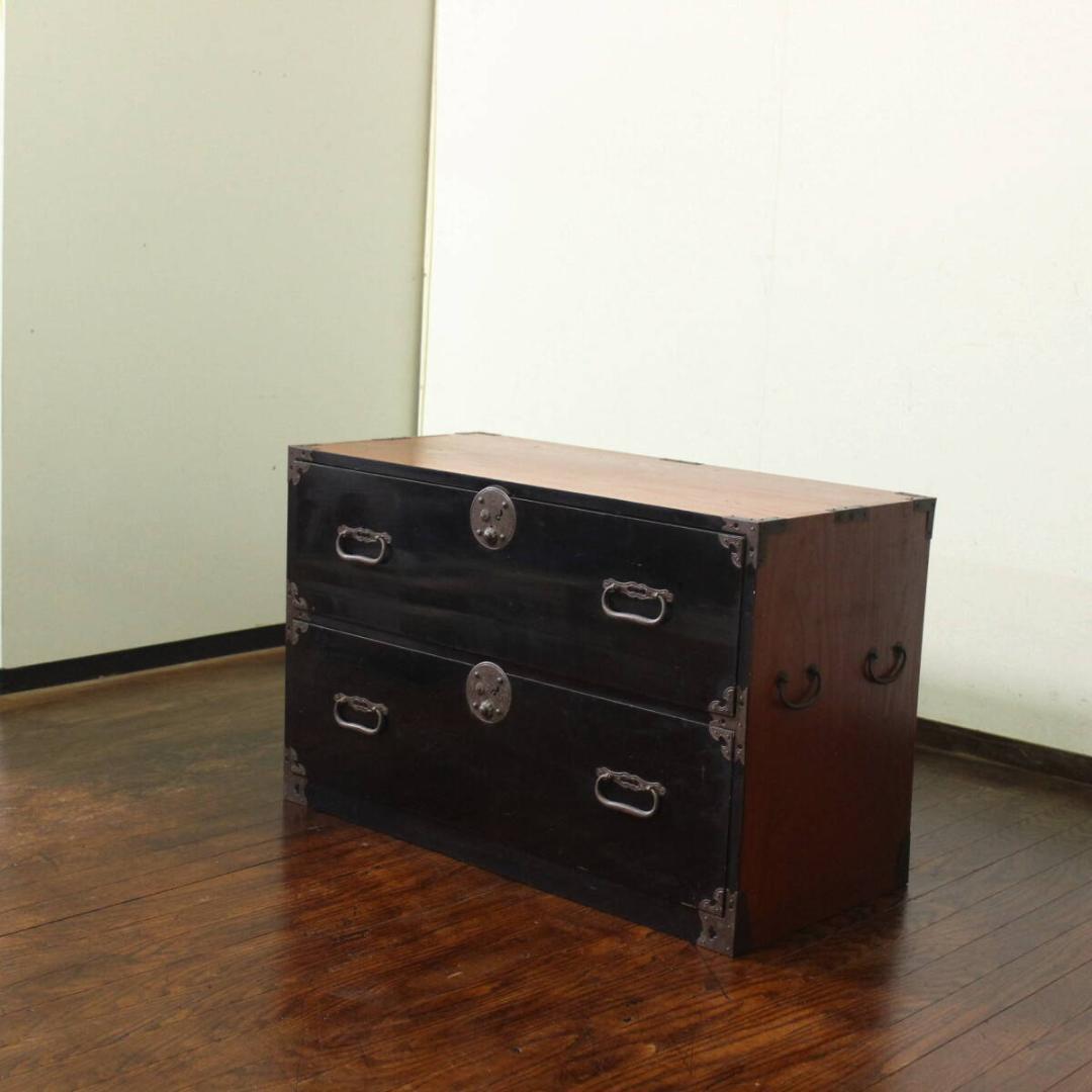 庄内箪笥 引出二杯・中桐！ローチェスト！古家具時代箪笥/和箪笥/ローボード