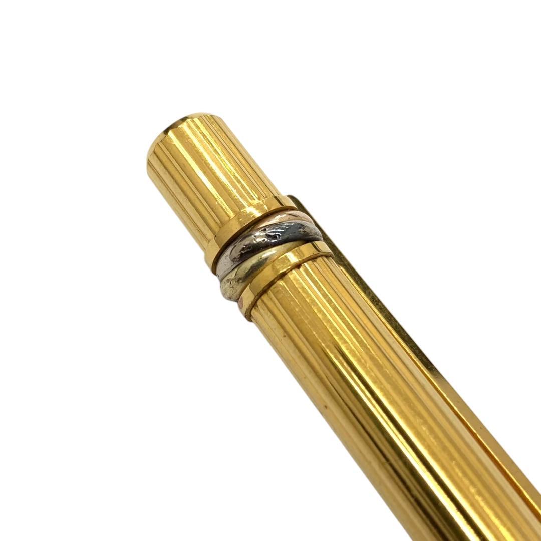 カルティエ トリニティ ロゴ入り ツイスト式 シャープペンシル ゴールド GP