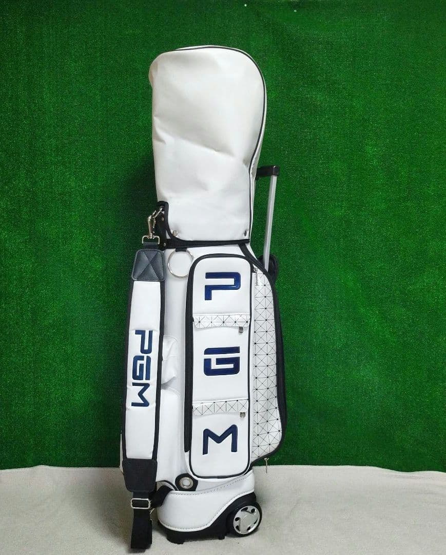 PGM GOLF キャディバッグ ホワイト キャスター付き