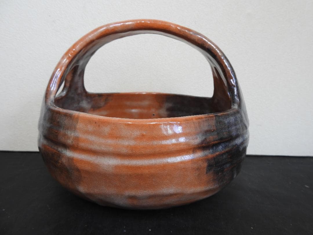 赤楽焼　手鉢　桐山造　共箱　MA779