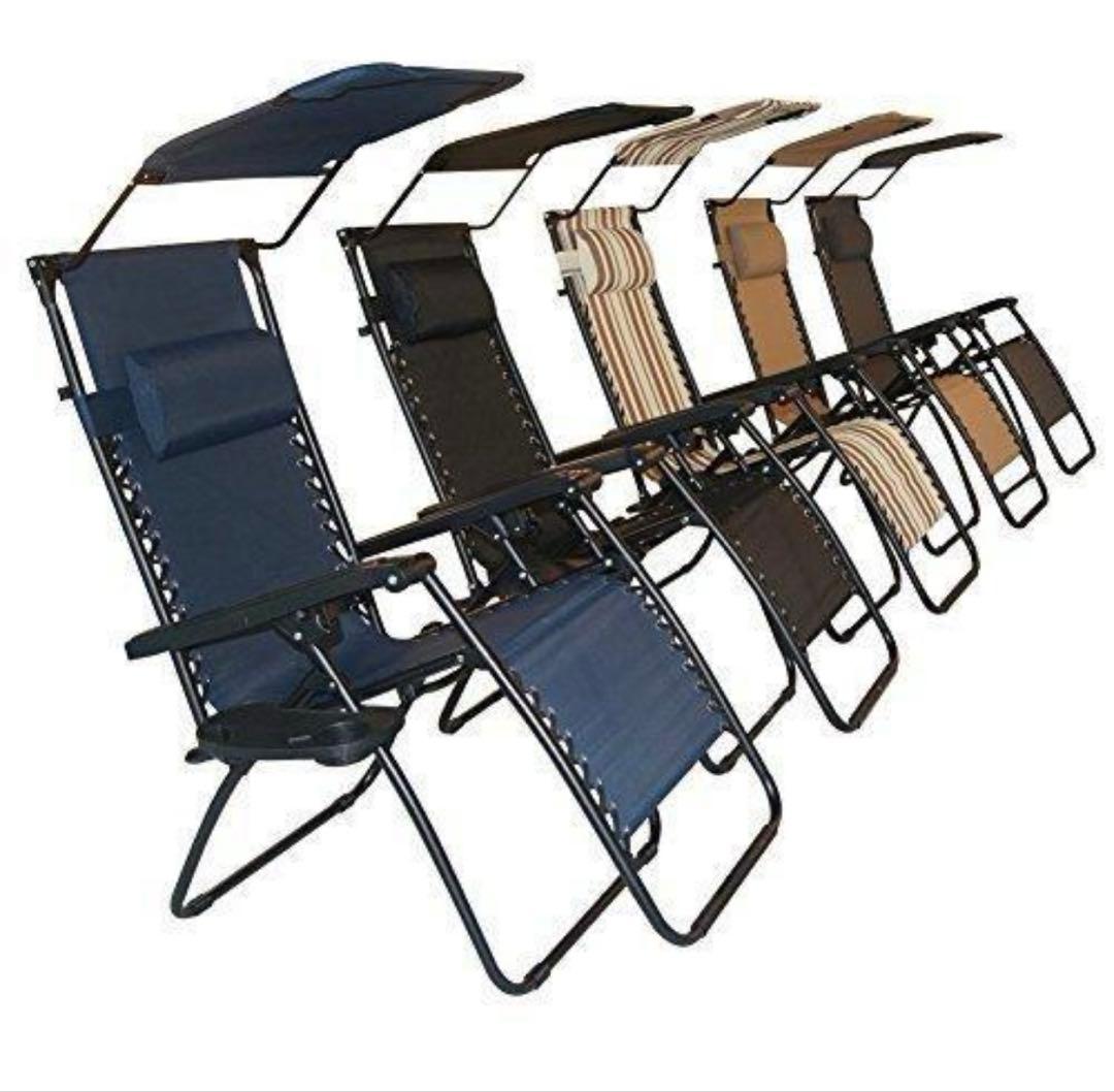 ★ウォールマートリクライニングチェア★無段調整★枕＆屋根＆トレー付★ブラック★