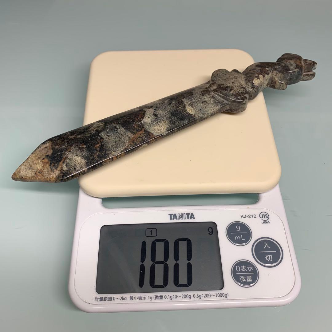 神獣神刀のトーテム 宇宙パワー 不思議の石鉄隕石　アンティーク　彫刻縁起物