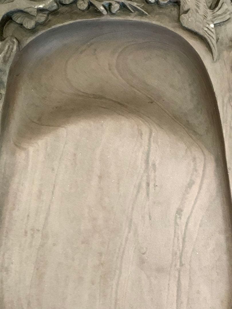 中国端渓硯　天然高級硯石　中国硯　木箱入り　石波模様　アンティーク希少名品