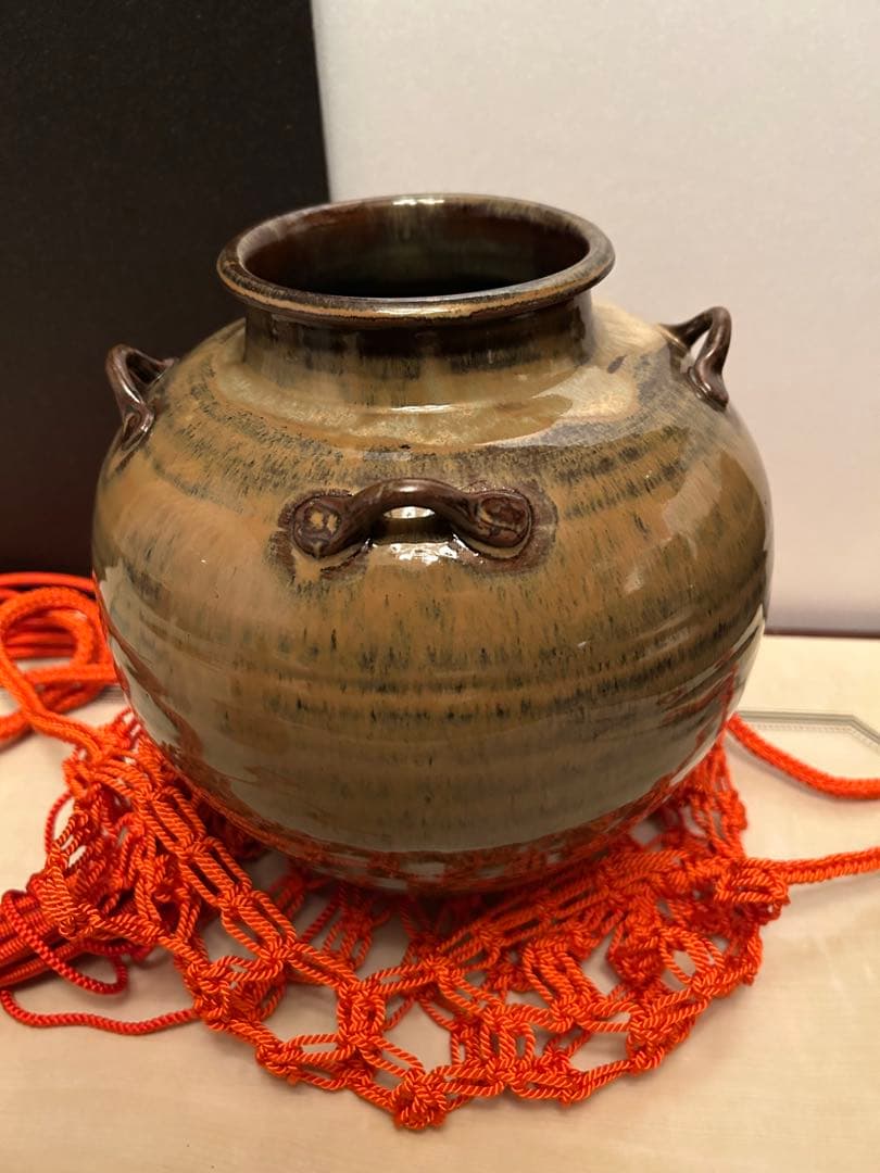 茶道具　高取焼　元永陶苑　茶壷　茶壺　飾り壷　共箱付き