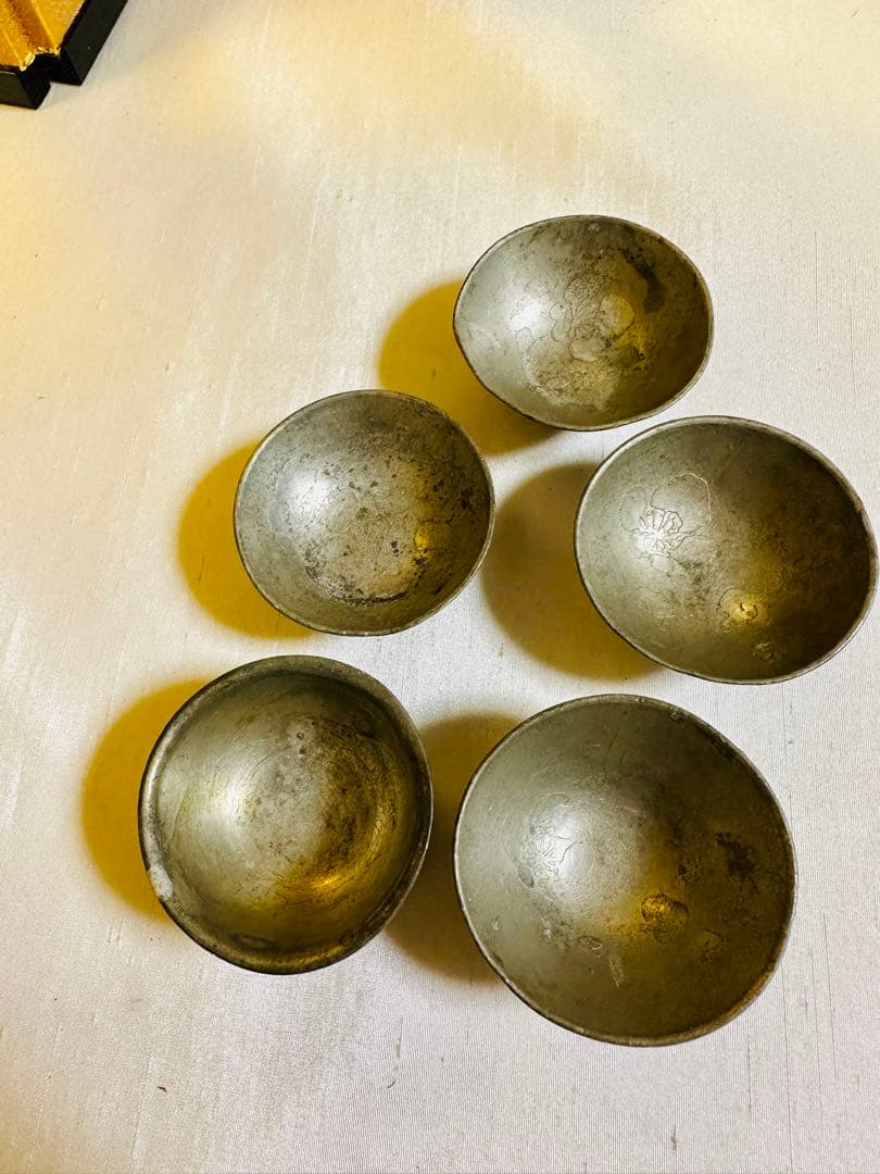 銀杯　サツマ山堂皇　錫　骨董　6個