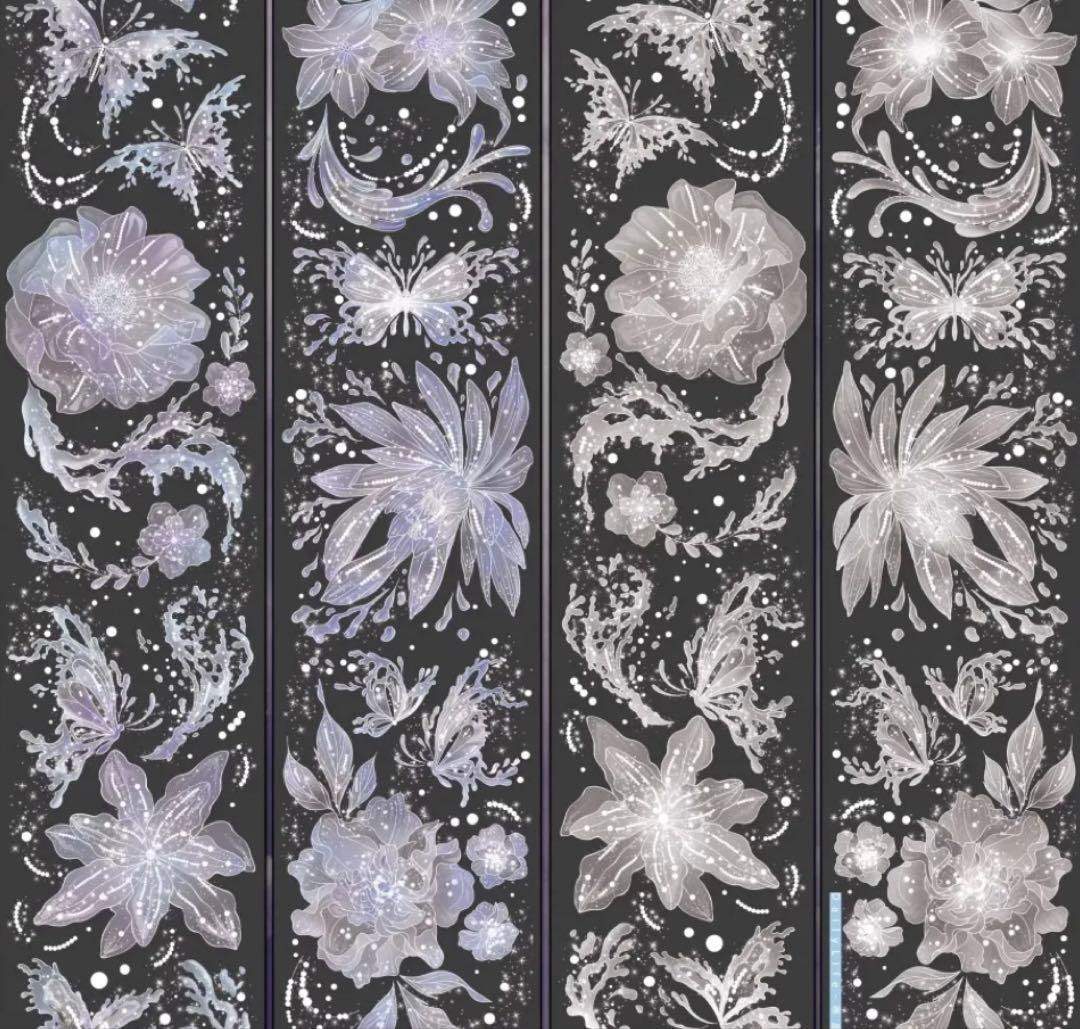 中古⑤ 海外マスキングテープ　装飾　花　PET