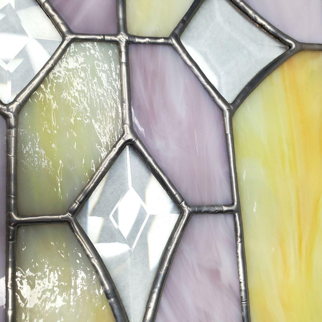 ステンドグラス　木枠付き　37cm×20cm　新品未使用