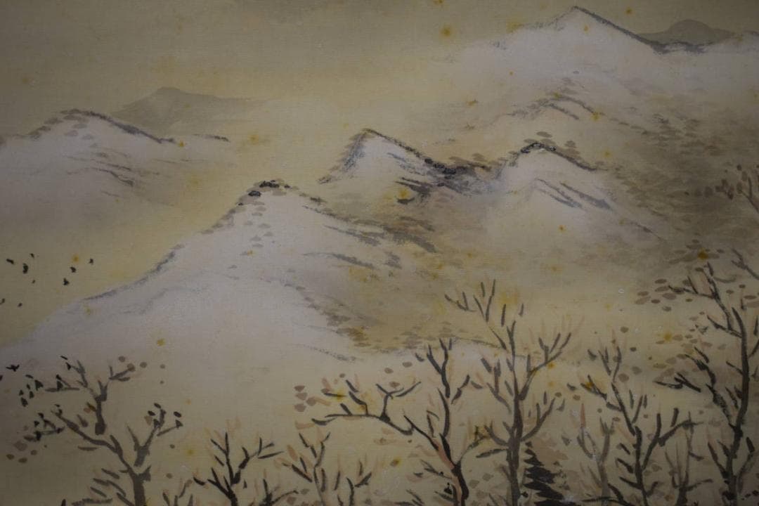 真作/幸村春浦/雪景山水図/桐共箱二重箱付/布袋屋掛軸HH-683