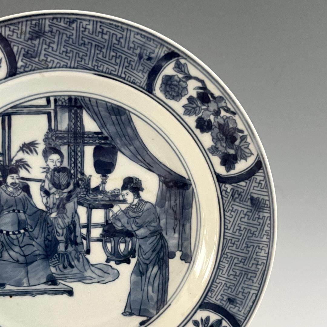 唐物 青花人物紋盤 清朝期 中国美術 古玩 SN23