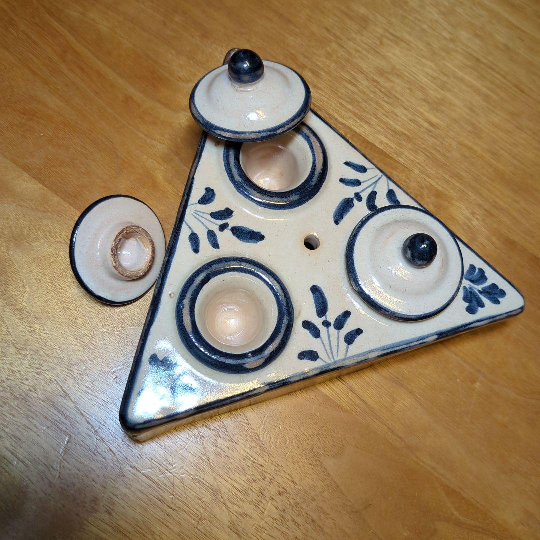 香合　兎　手書模様　スペイン製