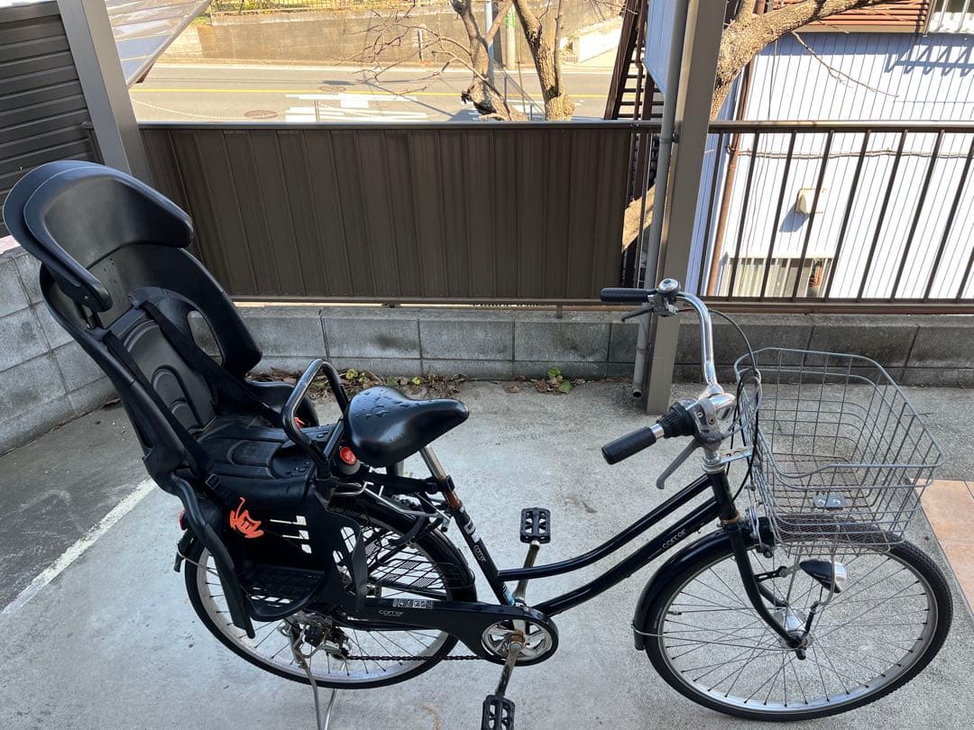 【もんたな】ママチャリ　リアチャイルドシート付き