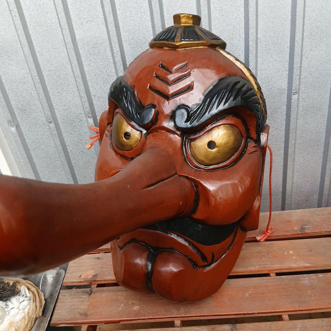 天狗　木製お面大型