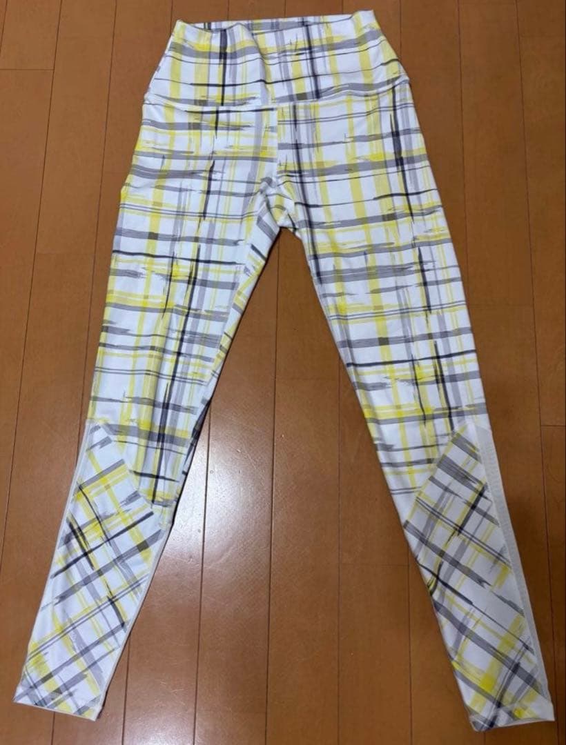 SUKALA チェックブラトップ チェックレギンス イエロー 2点セット S