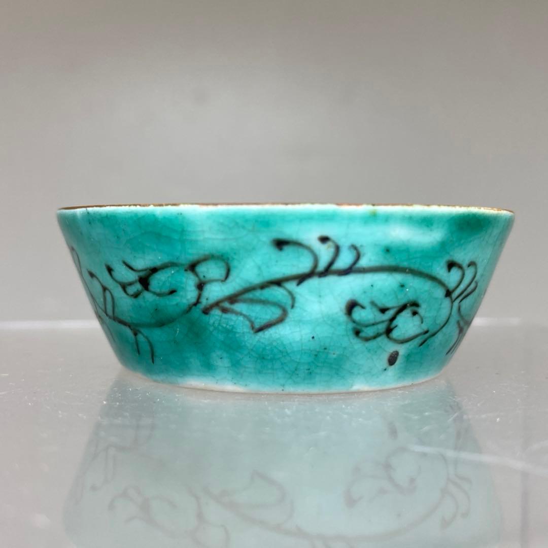 江戸後期　再興九谷　吉田屋盃台　口径5.8㎝　東さ7-0811①