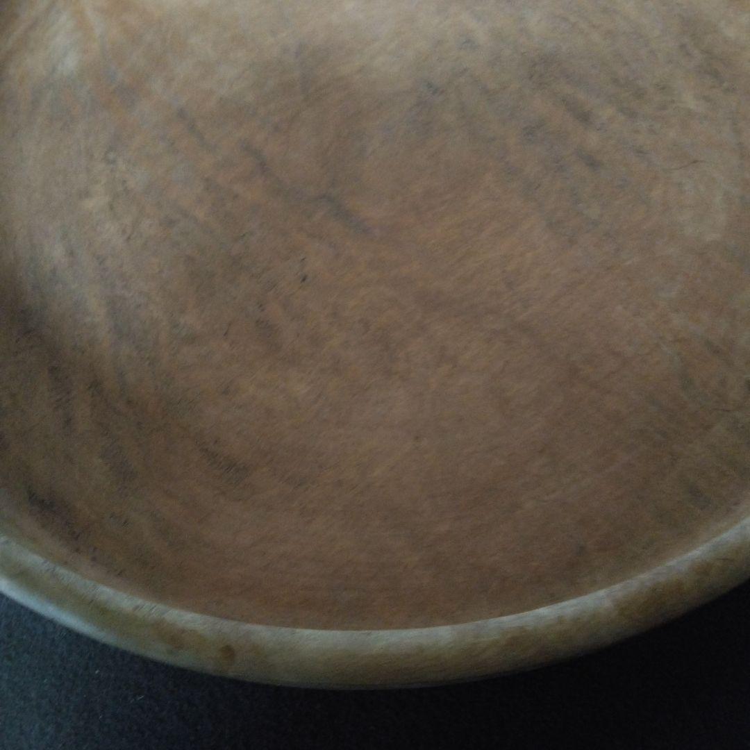 丸盆　くり抜き木工品　無垢材