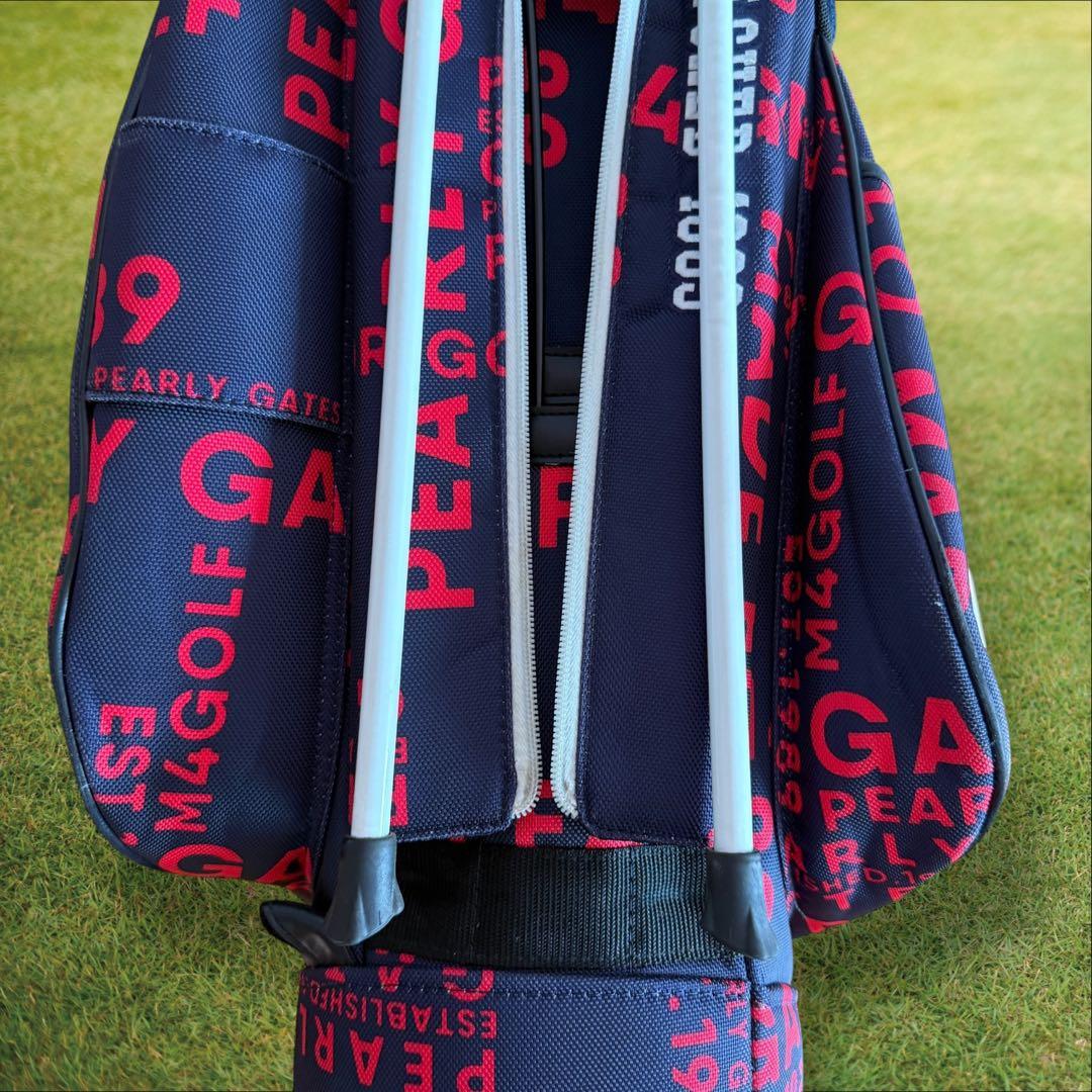 猫田さん専用です。キャディバッグ　ショルダー式　スタンド式　軽量　総柄　ネイビー