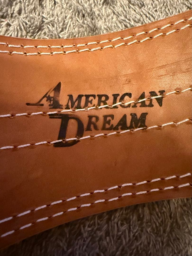 新品 アメリカンドリーム レザー トレーニングベルト Lサイズ