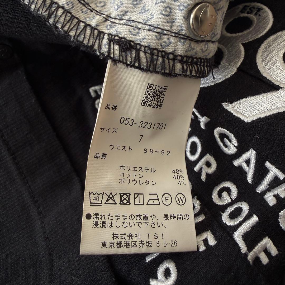 現行モデル　パーリーゲイツ　パンツ　XXL〜4L相当　黒　ブラック　コットン素材
