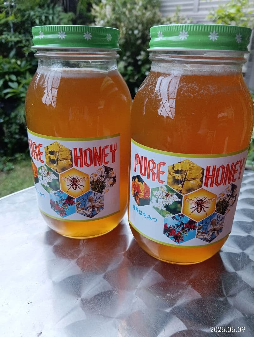 国産天然はちみつ　ニホンミツバチの百花蜜　1150グラム 2本