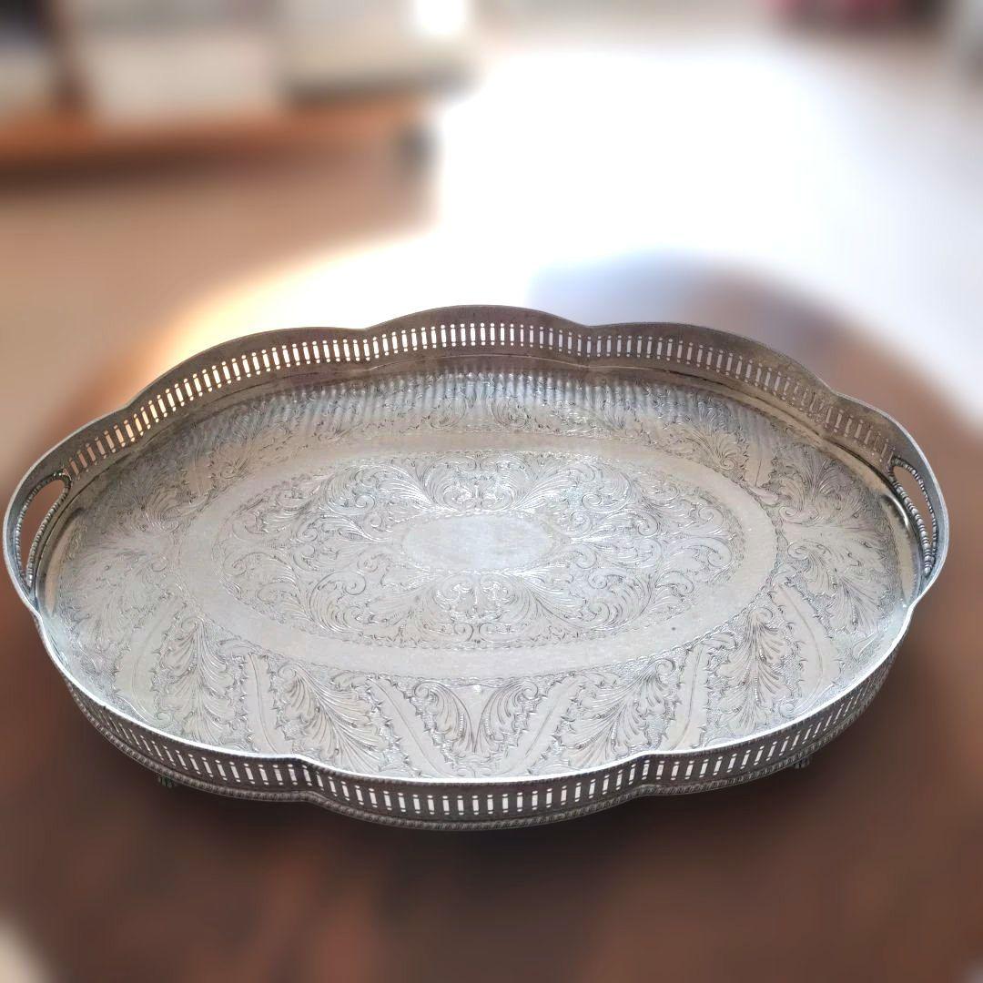 シルバー　オーバルプレート　イギリス