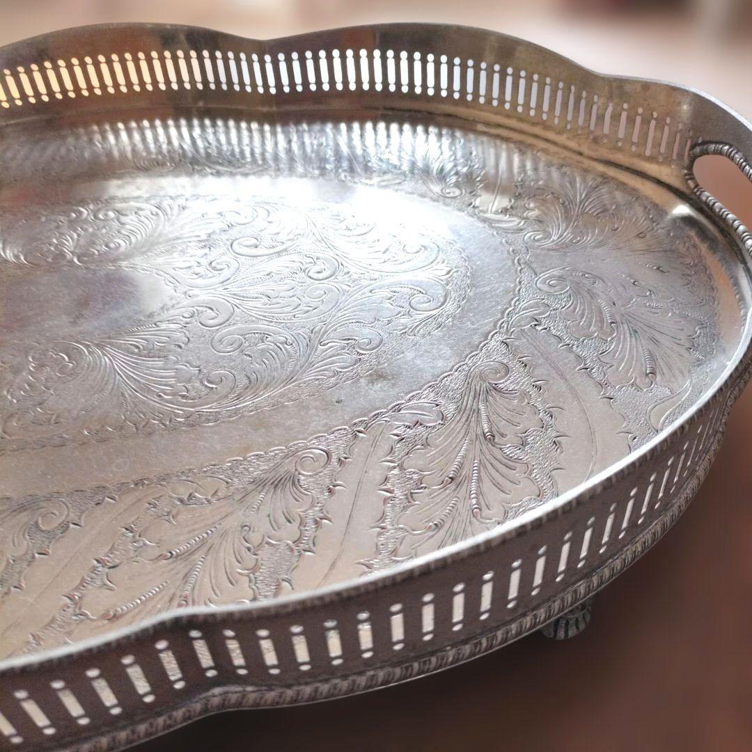 シルバー　オーバルプレート　イギリス