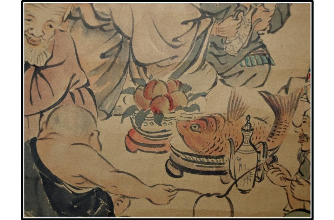 古民家整理品　日本江戸時代肉筆掛け軸そ※1激安骨董品 X1013C3-2