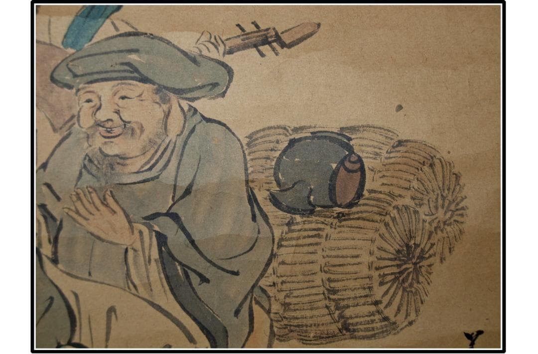 古民家整理品　日本江戸時代肉筆掛け軸そ※1激安骨董品 X1013C3-2