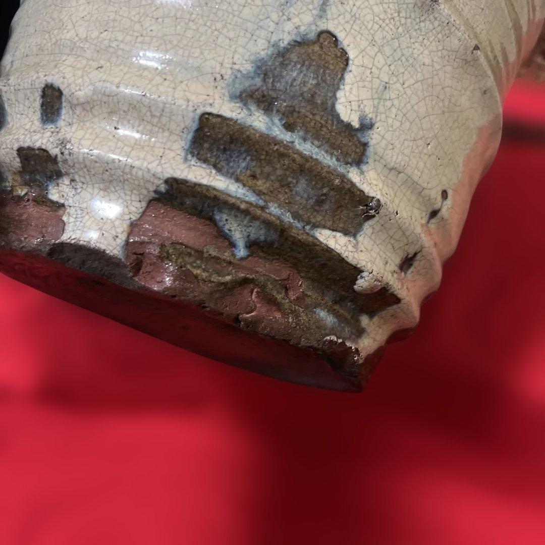 江戸時代物 茶道具 古唐津 水指 塗蓋 朝鮮唐津 骨董 古道具 古玩