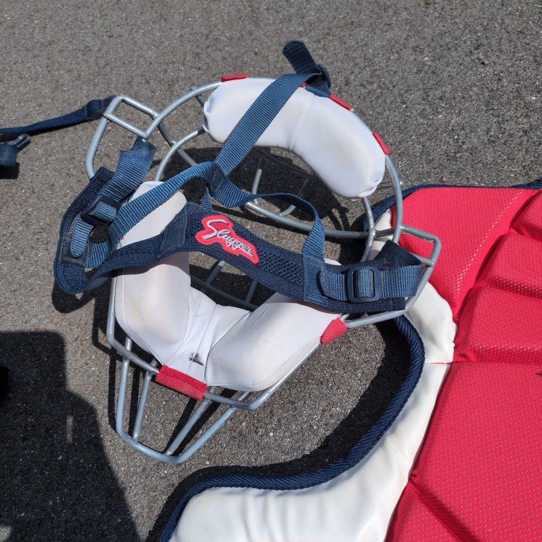 久保田スラッガーキャッチャー用防具セット(現行モデル)＆ヘルメットの4点セット