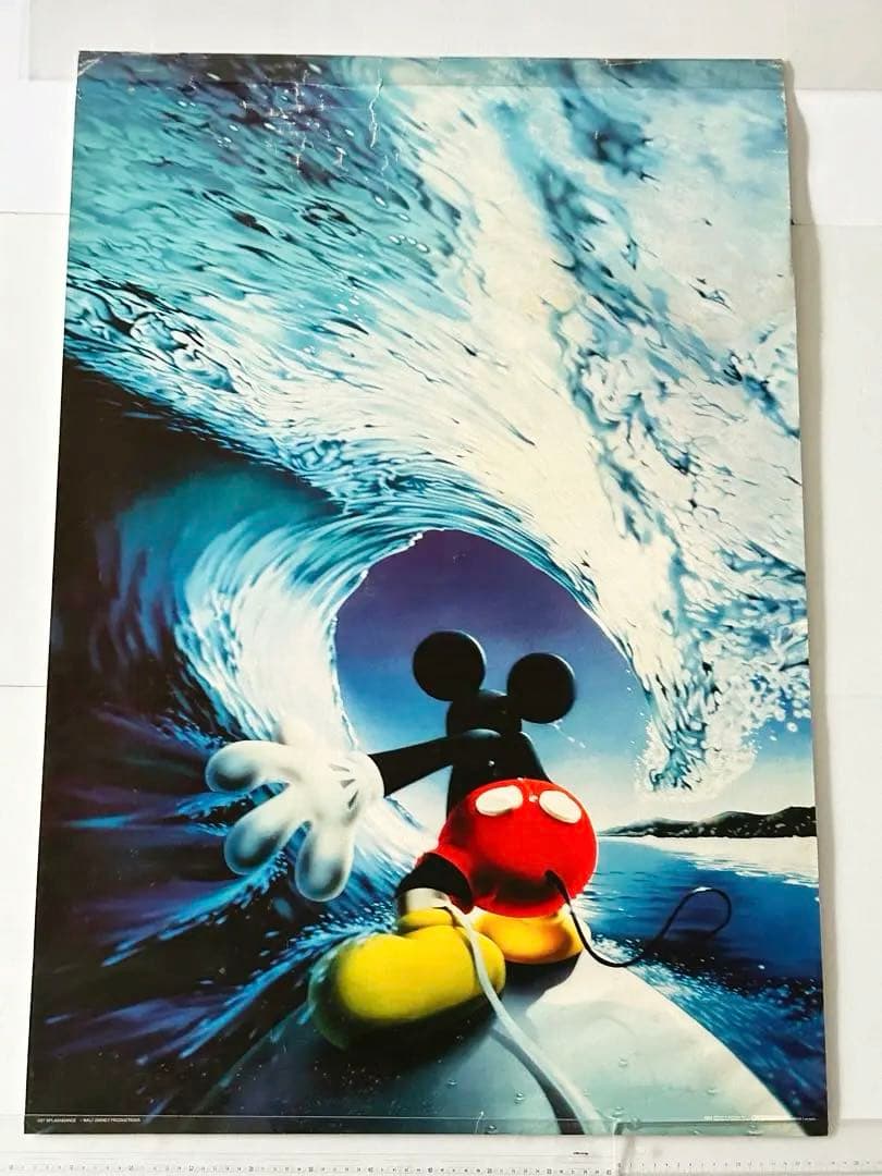 【❤️特大1m 】ミッキー サーフィン ポスター額付き