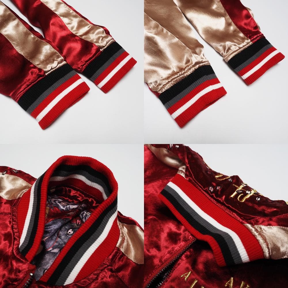 タグ付き未使用 艦これ 流儀圧搾 コラボ リバーシブルスカジャン 赤城 L