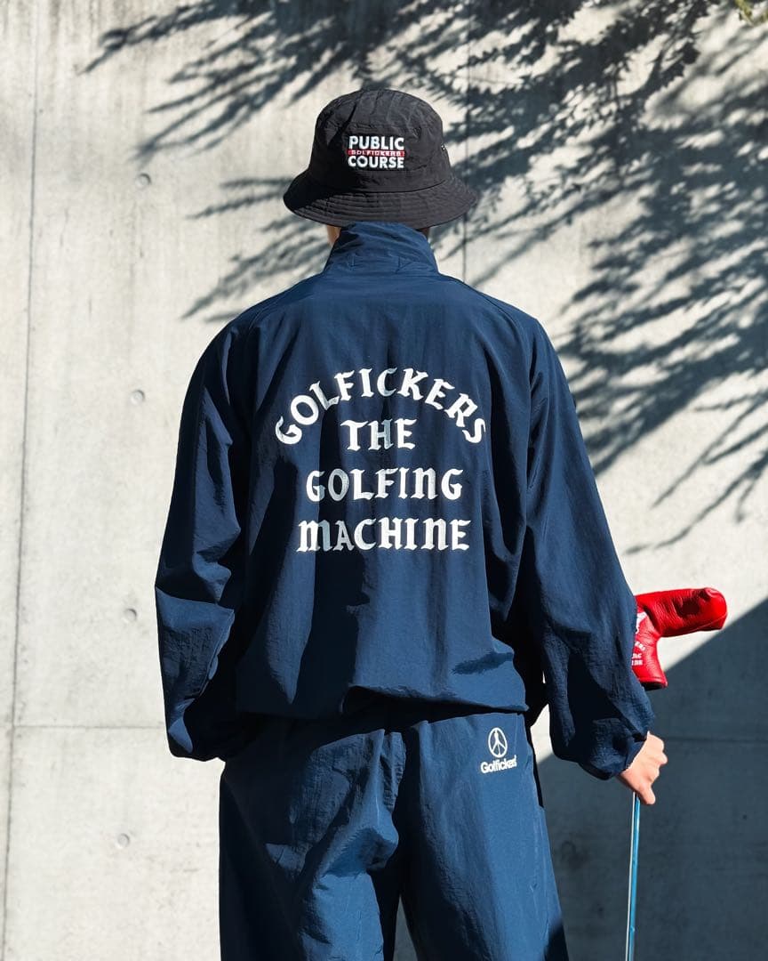 ゴルフィッカーズ ナイロン　トレーニングセットアップ Navy XL