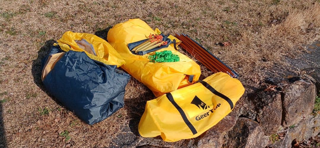 geer Top 4人用イエローテント PU3000MM 防水 4シーズン