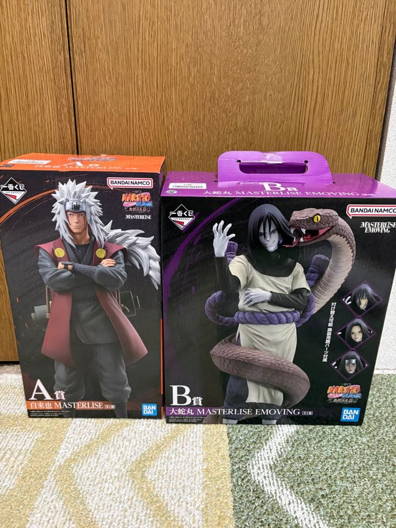 [訳あり必ず説明文をお読みください]ナルト疾風伝一番くじ　A賞自来也&B賞大蛇丸