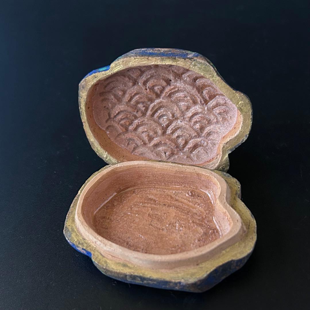 茶道具　さざれ石　香合　人形屋　大島嘉楽　共箱　古稀　伏見人形　祝事　茶会　正月