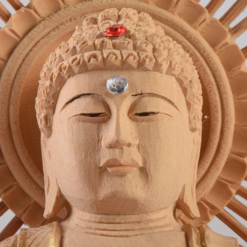 仏教美術　柘植彫刻　西立弥陀像　仏像　華鬘台　C　8784