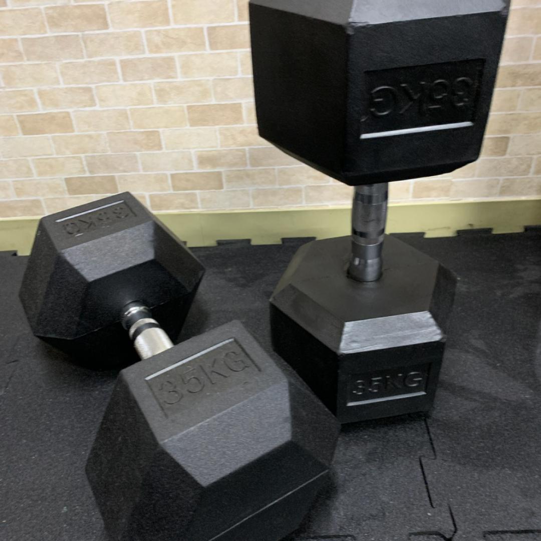 ラバー ヘックス ダンベル 37.5kg × 2個 セット